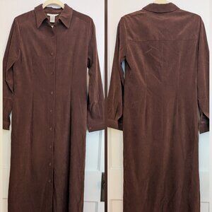 Faux suede duster coat